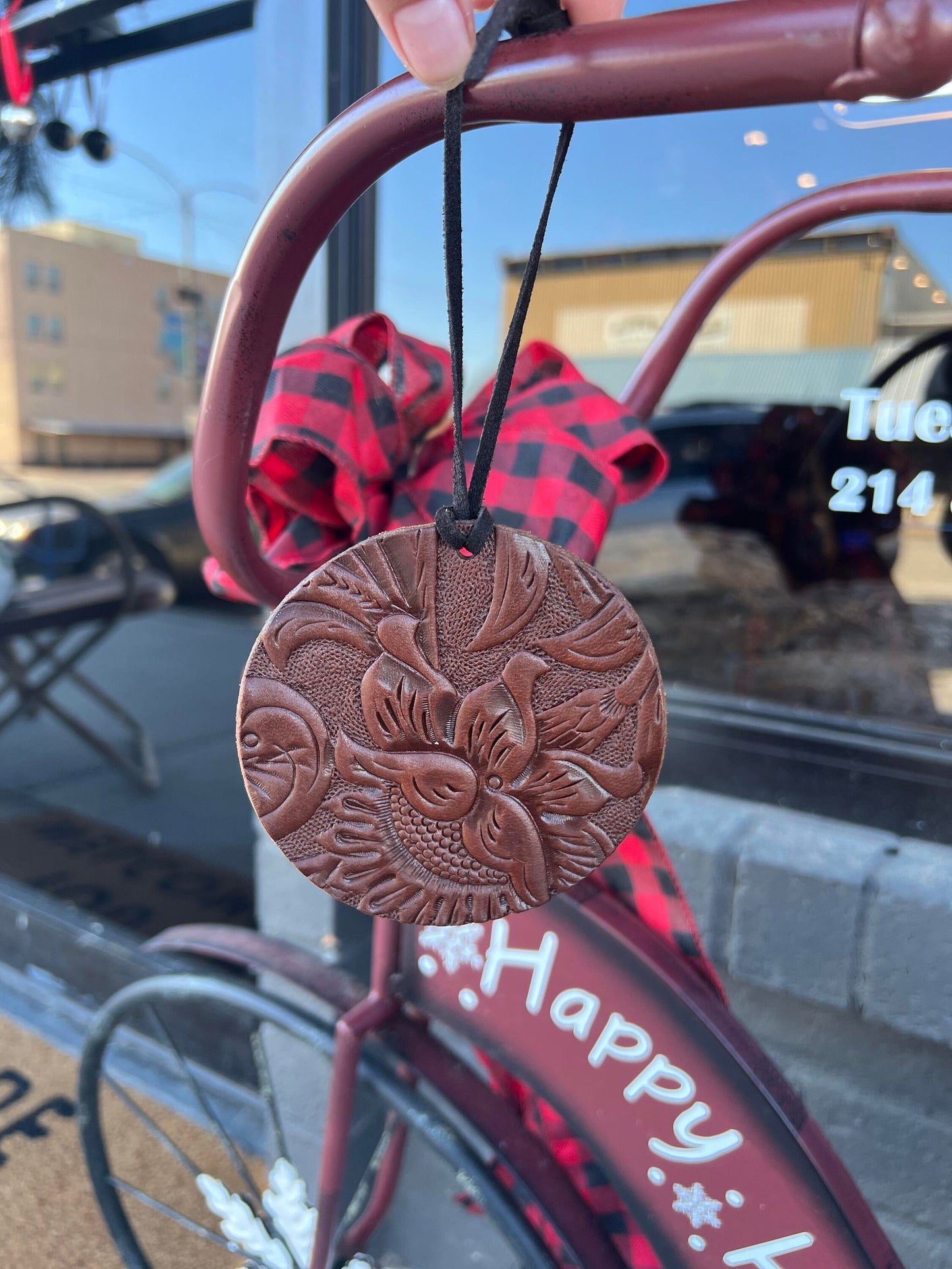 Circle - Handmade Leather Air Freshie - Leather Car Air Freshener